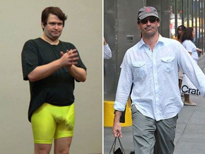 “I’m willing to bet his problem is his balls … Balls cause the most bulges. His penis is not going down his pant leg like mine. I prefer constriction myself … As you get older, your balls drop and ...
